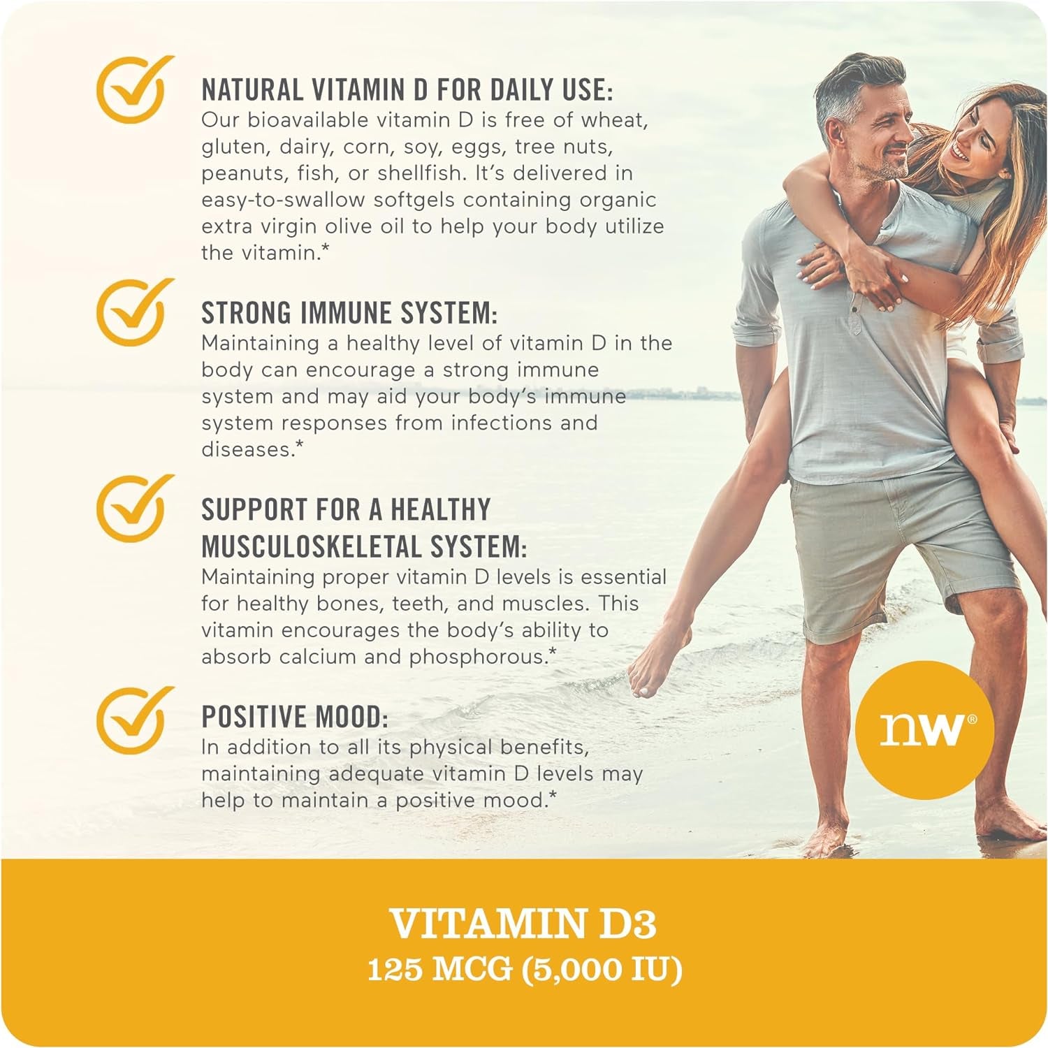 Vitamin D3 5000Iu (125 Mcg) 1 Year Supply for Healthy Muscle Function, and Immune Support, Non-Gmo, Gluten Free in Cold-Pressed Olive Oil, Packaging Vary ( Mini Softgel), 360 Count