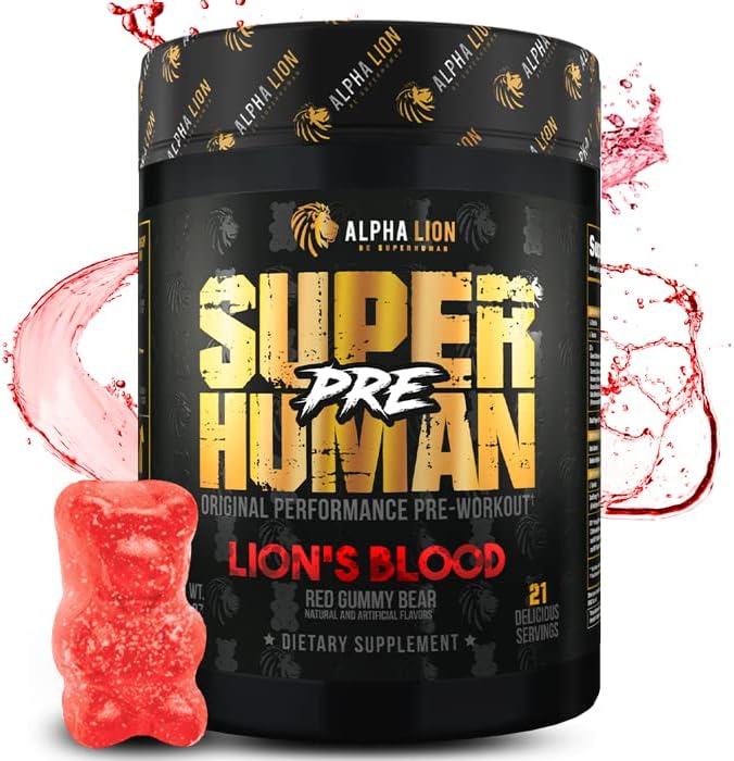 Superhuman Pre Workout Powder, Beta Alanine, L-Taurine & Tri-Source Caffeine for Sustained Energy & Focus, Nitric Oxide & Citrulline for Pump (21 Servings, Grapezilla)