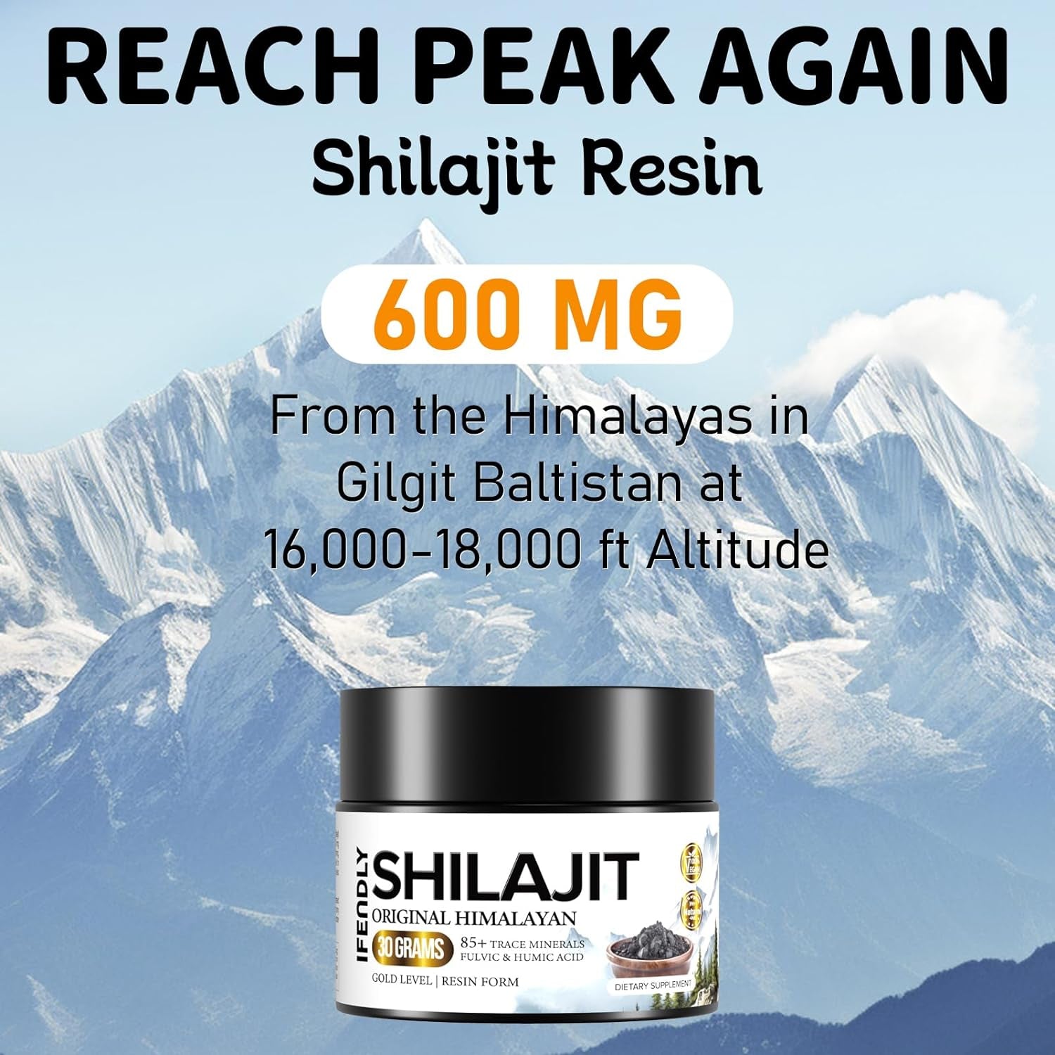 Shilajit Pure Himalayan Organic 600Mg Maximum Potency Gold Grade Shilajit Resin Shilajit Supplement Natural Authentic with 85+ Trace Minerals & Fulvic Acid for Energy, Immunity, 30 Grams (2 Pack)