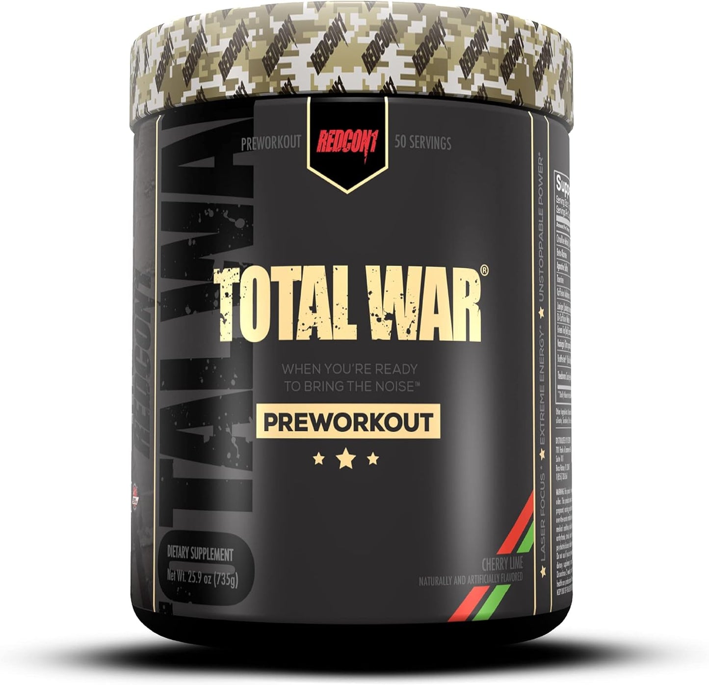 Total War Pre Workout Powder, Blue Raspberry - Beta Alanine + Citrulline Malate Keto Friendly Preworkout for Men & Women with 320Mg of Caffeine - Fast Acting (30 Servings)