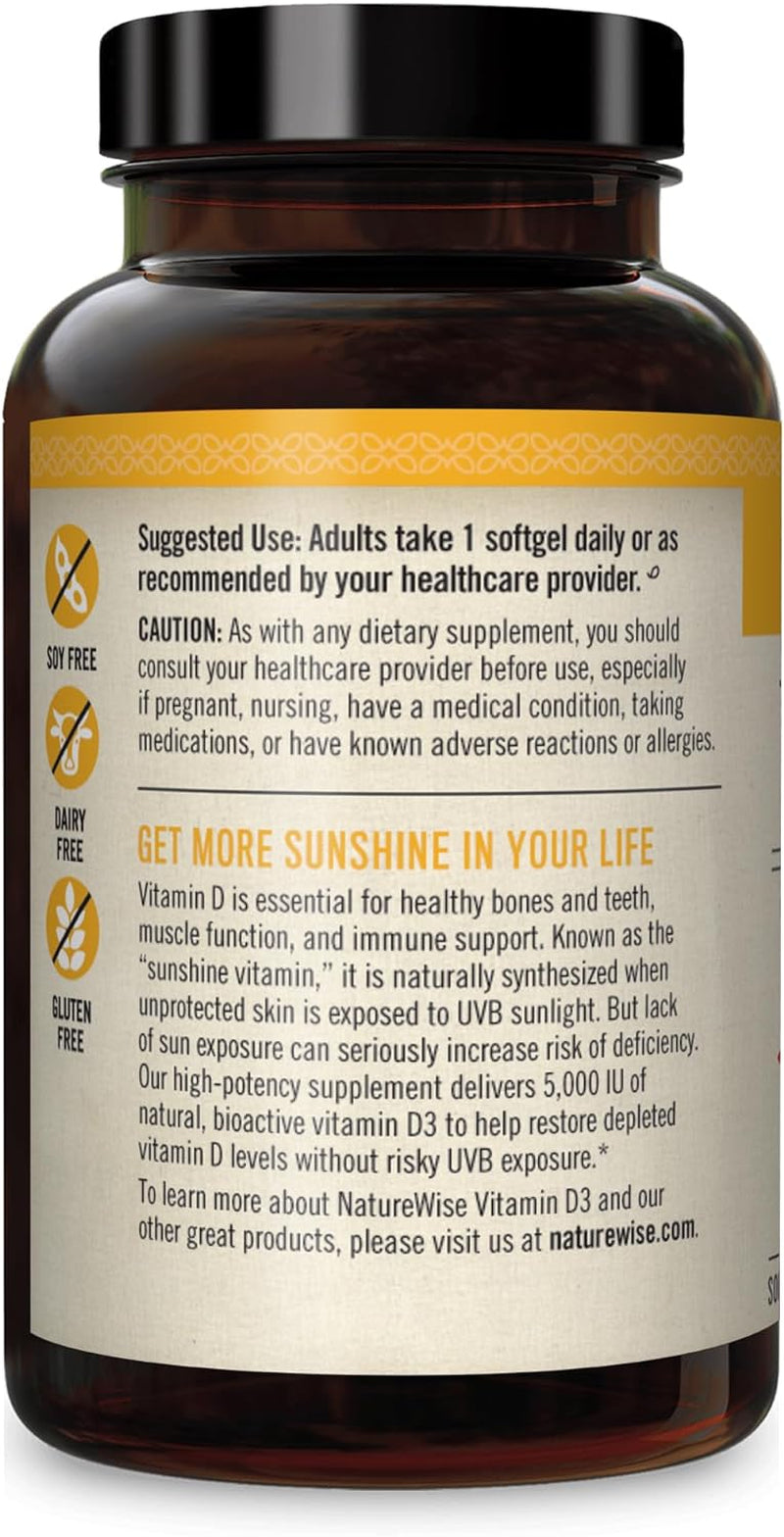 Vitamin D3 5000Iu (125 Mcg) 1 Year Supply for Healthy Muscle Function, and Immune Support, Non-Gmo, Gluten Free in Cold-Pressed Olive Oil, Packaging Vary ( Mini Softgel), 360 Count