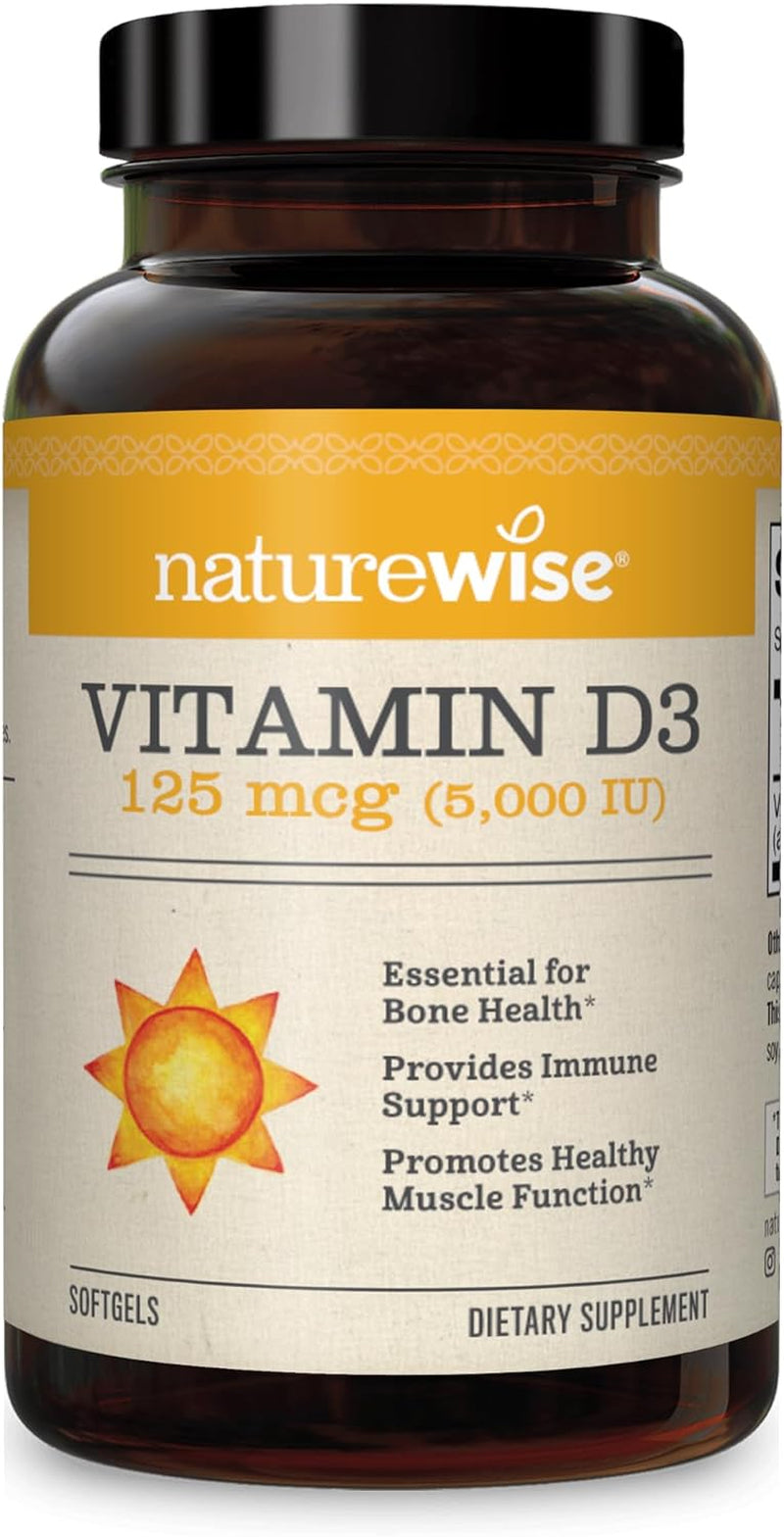 Vitamin D3 5000Iu (125 Mcg) 1 Year Supply for Healthy Muscle Function, and Immune Support, Non-Gmo, Gluten Free in Cold-Pressed Olive Oil, Packaging Vary ( Mini Softgel), 360 Count